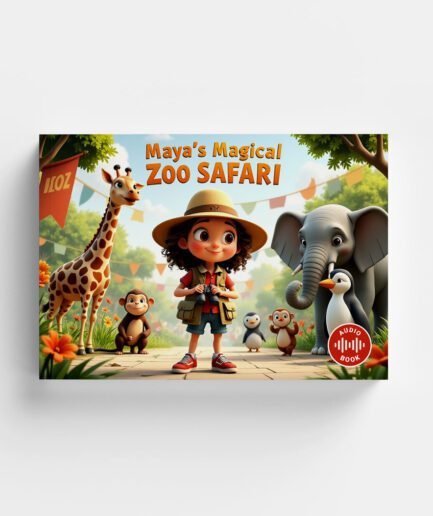 🎧 Maya's Magical Zoo Safari – Zoo Animal Storybook for Kids (PDF + Flipbook with Narration)
