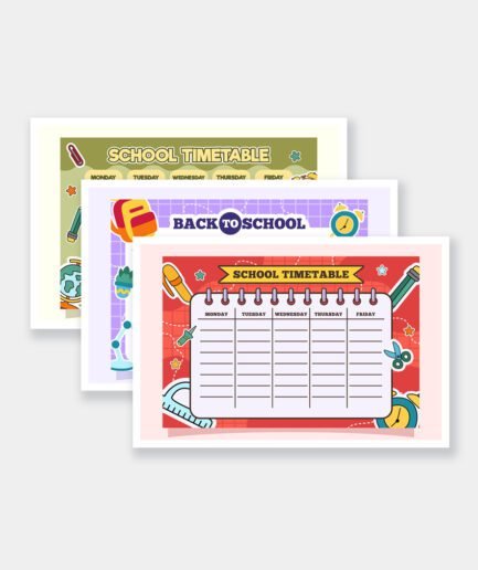 School Timetable for Kids – Printable PDF