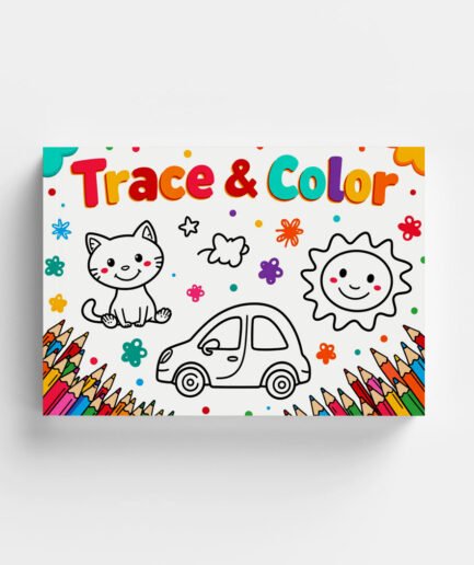📖 Trace & Color - Kids Activity Book | Printable Learning Worksheets