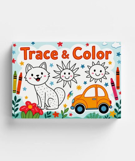 📖 Trace & Color - Kids Activity Book | Printable Learning Worksheets